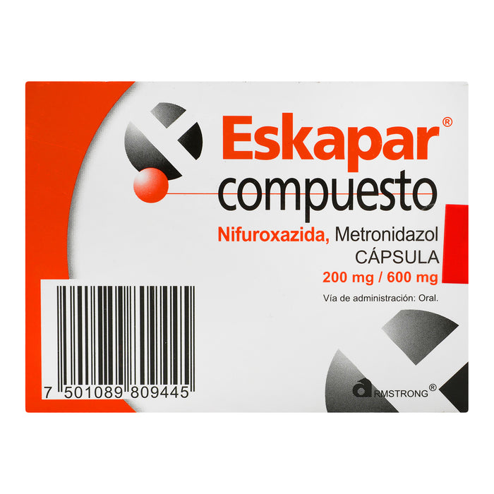 Eskapar Compuesto 200Mg/600Mg Con 20 Capsulas (Nifuroxazida/Metronidazol) 4 - 7501089809445