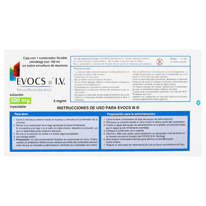 Evocs Minibag 500Mg Con 1 (Levofloxacino) - WeCare Pharma