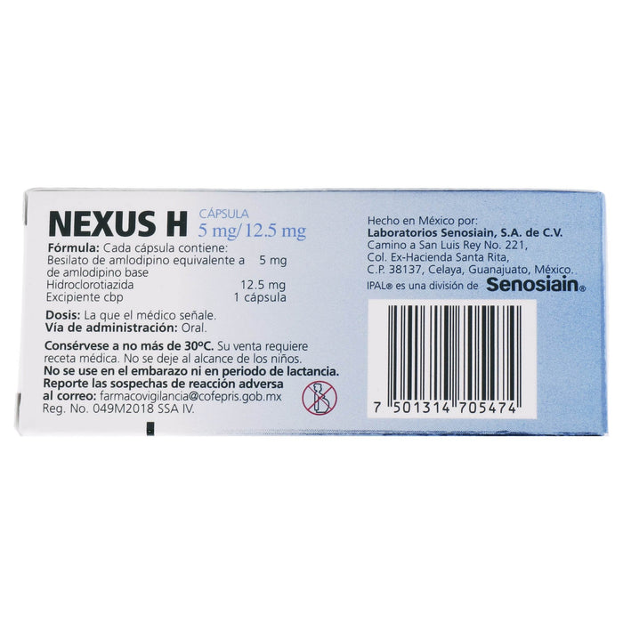 Nexus H 5Mg/12.5Mg Con 30 Tabletas (Amlodipino/Hidroclorotiazida) - WeCare Pharma