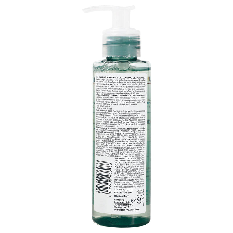 Eucerin Dermo Pure Oil Control Gel Limpiador 200Ml - WeCare Pharma
