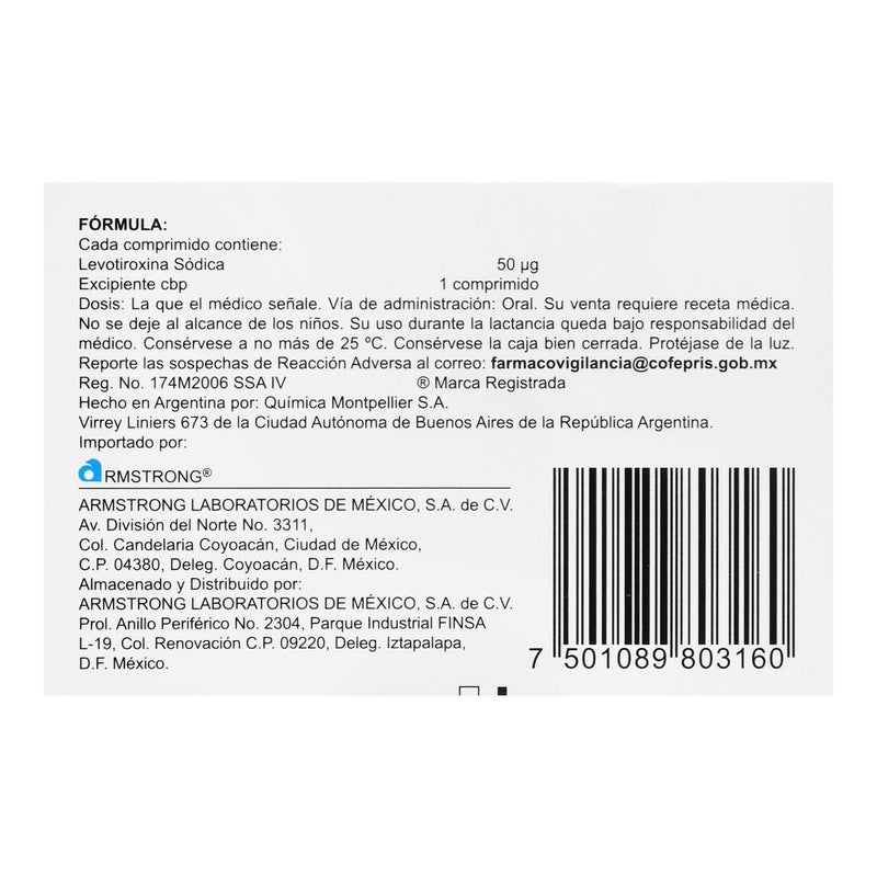 Karet 50 Mcg Con 50 Tabletas (Levotiroxina Sodica) - WeCare Pharma