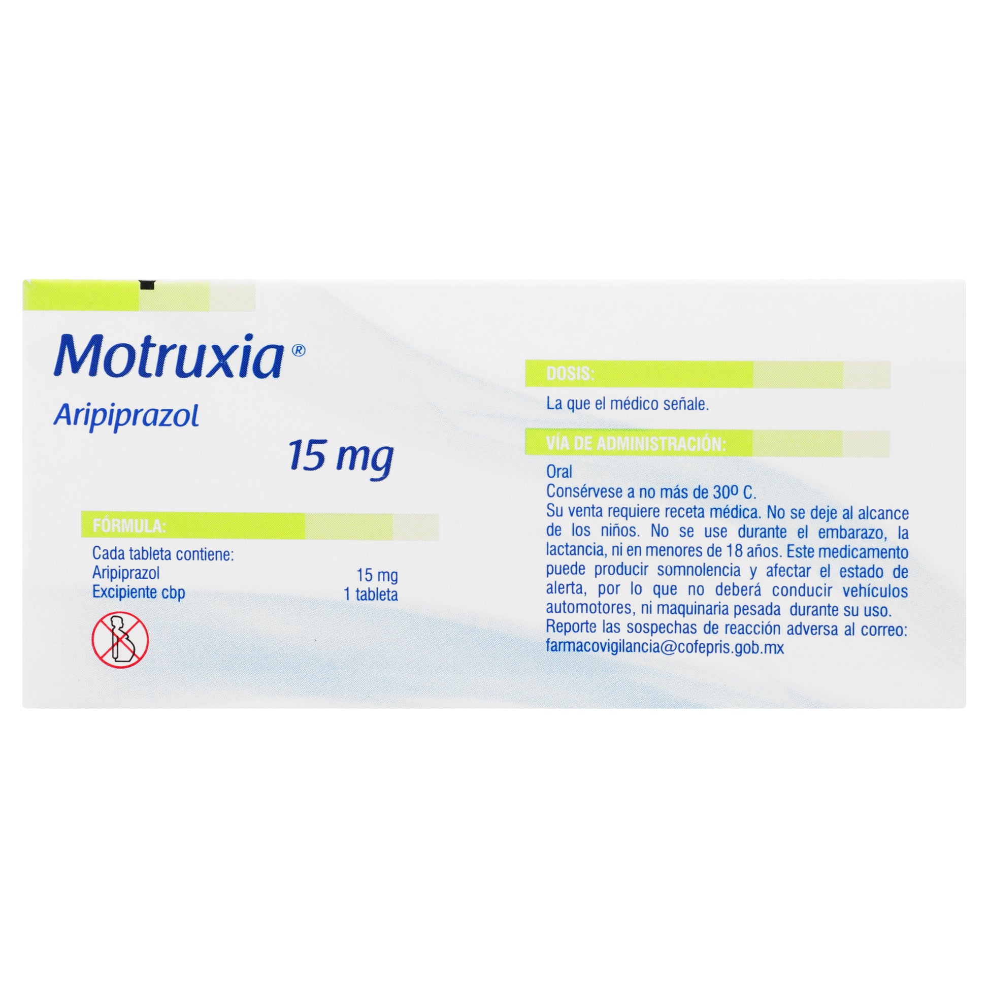 Motruxia 15Mg Con 10 Tabletas (Aripiprazol) 7 - 7501125153853