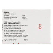 Clarityne-D 5Mg/30Mg Con 20 Tabletas (Loratadina/Fenilefrina) - WeCare Pharma