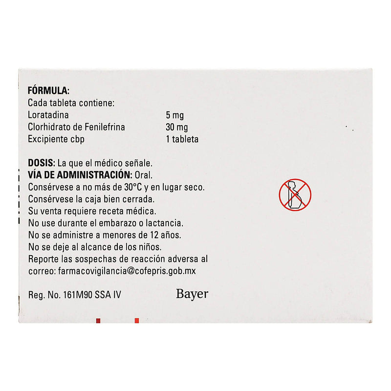 Clarityne-D 5Mg/30Mg Con 20 Tabletas (Loratadina/Fenilefrina) - WeCare Pharma