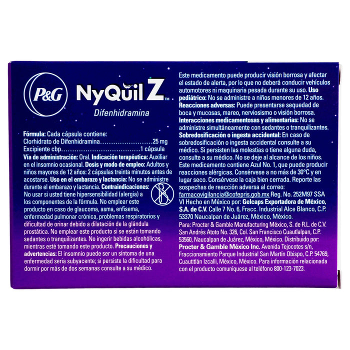 Nyquil Z 25Mg Con 30 Capsulas (Difenhidramina) - WeCare Pharma