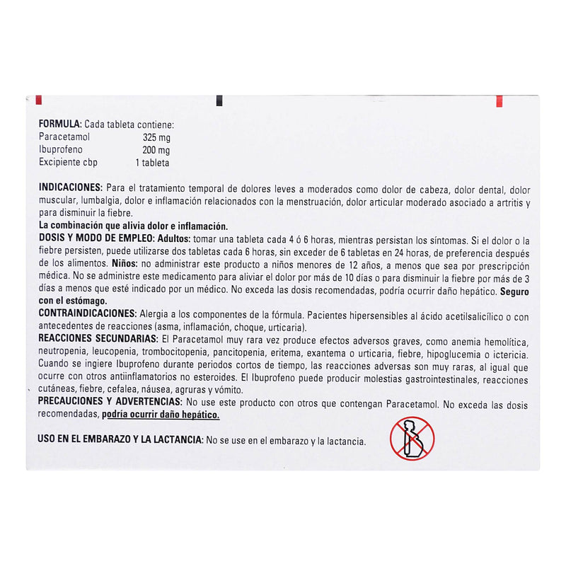 Algitrin 325Mg/200Mg Con 24 Tabletas (Paracetamol/Ibuprofeno) - WeCare Pharma