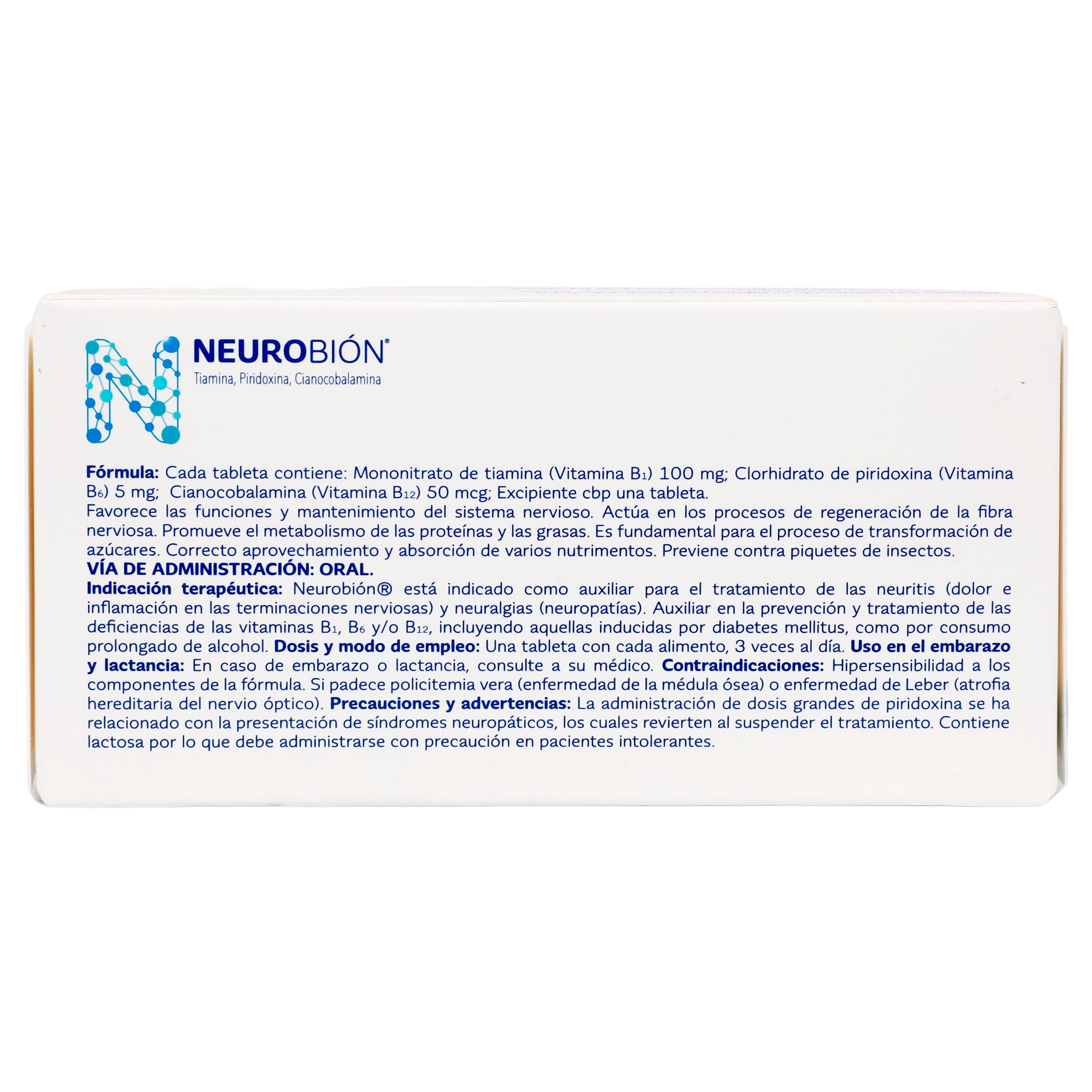 Neurobion Con 60 Tabletas (Tiamina/Piridoxina/Cianocobalamina) 6 - 7501298265100