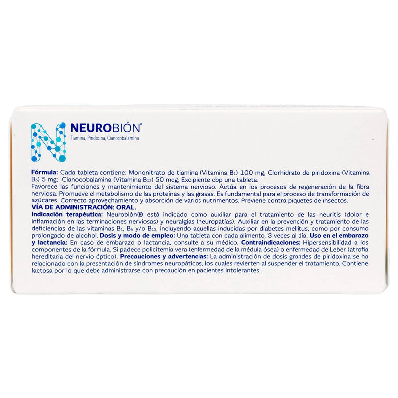 Neurobion Con 60 Tabletas (Tiamina/Piridoxina/Cianocobalamina) - WeCare Pharma