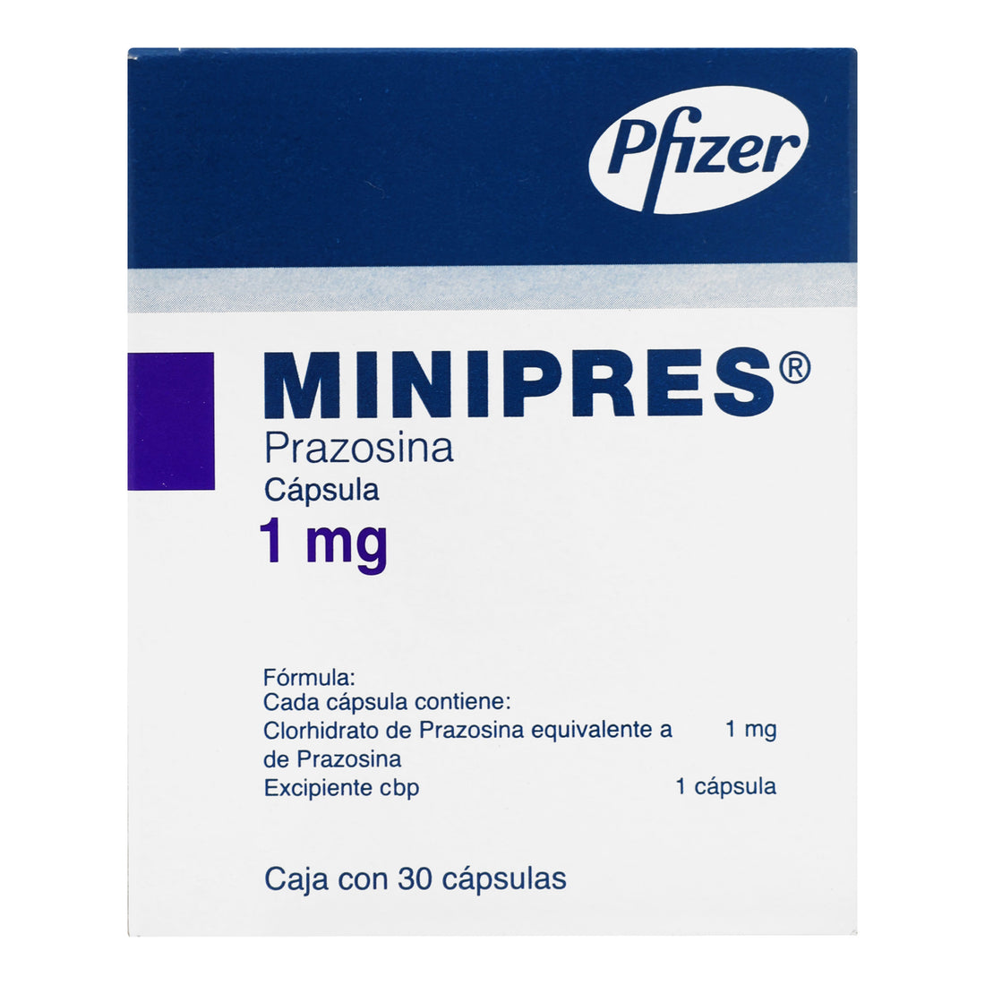 Minipres 1Mg Con 30 Capsulas (Prazosina) 5 - 7501287669001