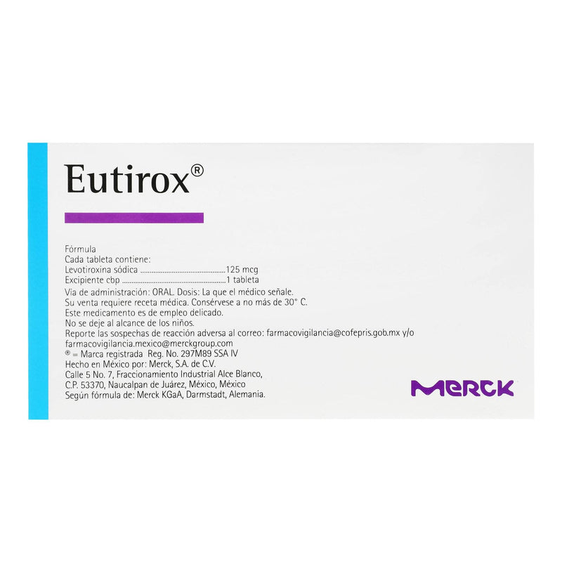 Eutirox 125Mcg Con 50 Tabletas (Levotiroxina Sodica) - WeCare Pharma