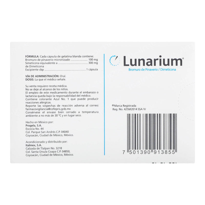 Lunarium 100Mg/300Mg Con 56 Capsulas (Bromuro De Pinaverio/Dimeticona) - WeCare Pharma