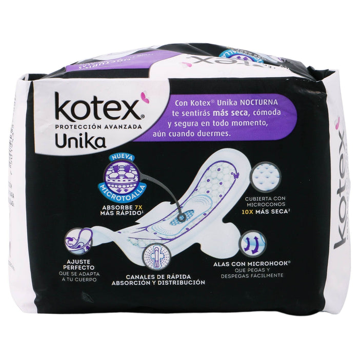 Toallas Kotex Unica Nocturna Con Alas Con 10 - WeCare Pharma