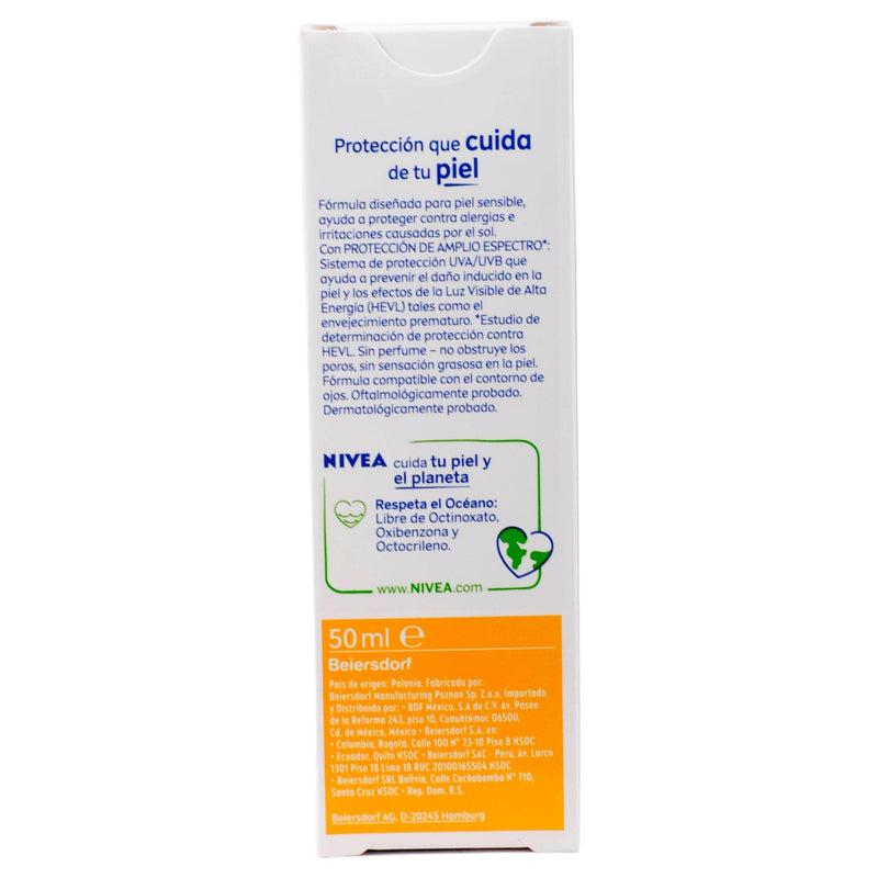 Nivea Sun Protector Facial Piel Sensible Fps50 50Ml - WeCare Pharma