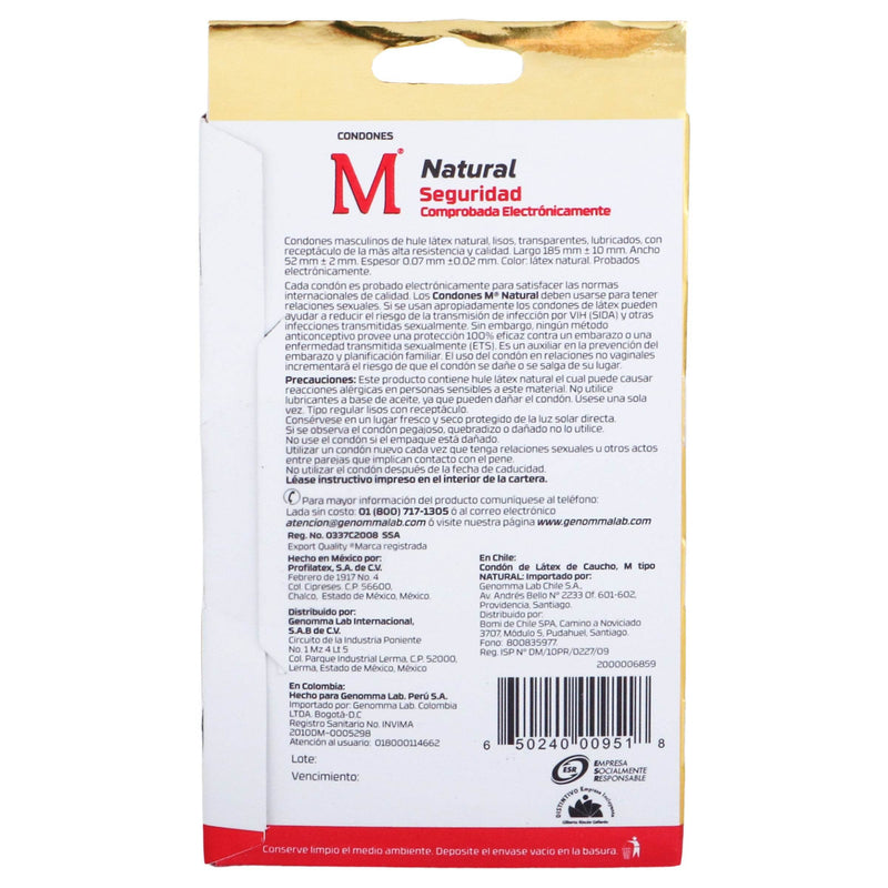 Condón M-Force Natural Con 3 - WeCare Pharma