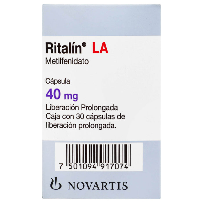 Ritalin La (Metilfenidato) Capsulas 40Mg Con 30 - WeCare Pharma