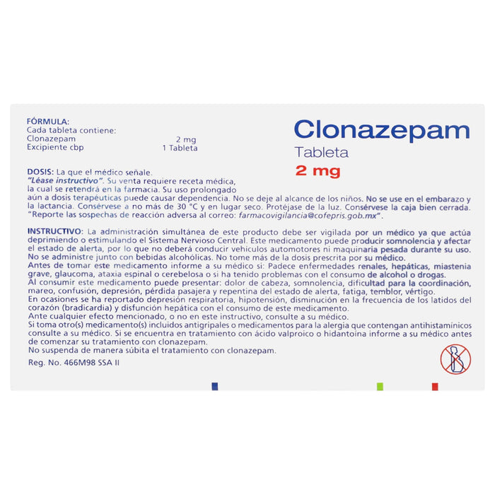 Clonazepam Tabletas 2Mg Con 30 Psicofarma - WeCare Pharma