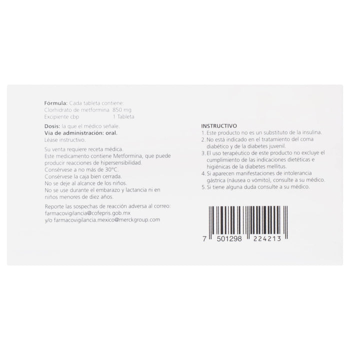 Glucophage 850Mg Con 60 Tabletas (Metformina) - WeCare Pharma