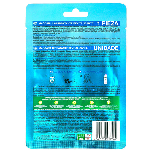 Mascarilla Facial Garnier Hidra B Granada 28G - WeCare Pharma
