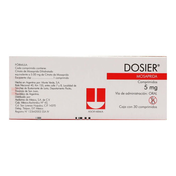 Dosier 5Mg Con 30 Tabletas (Mosaprida) 4 - 7501871721023