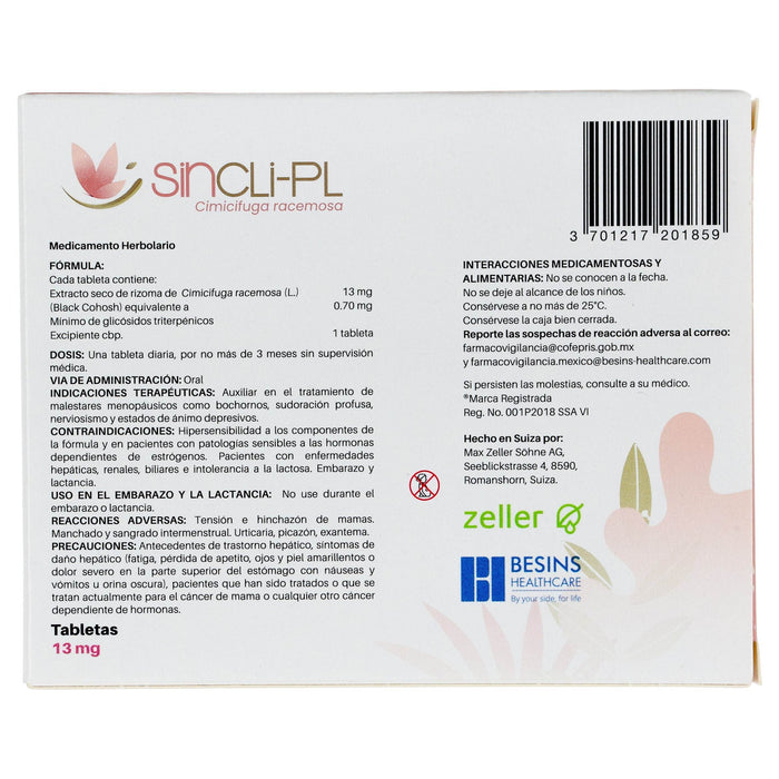 Sincli-Pl (Cimicifuga Racemosa) Tabletas 13Mg Con 30 - WeCare Pharma