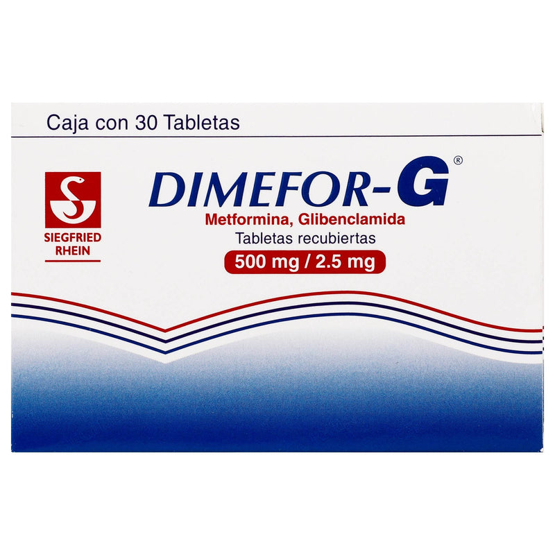 Dimefor-G 500Mg/2.5Mg Con 30 Tabletas (Metformina/Glibenclamida) - WeCare Pharma