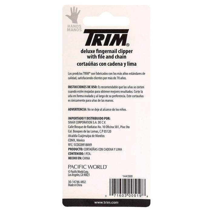 Corta Uñas Trim Cadena Y Lima Con 1 - WeCare Pharma