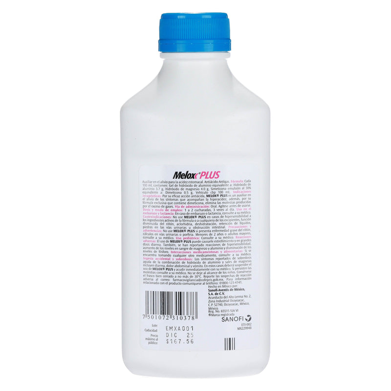 Melox Plus Suspensión 360Ml Menta (Aluminio/Magnesio/Dimeticona) - WeCare Pharma