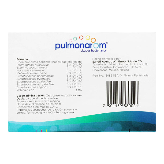 Pulmonarom 3Ml Con 20 Ampulas (Lisados Bacterianos) - WeCare Pharma