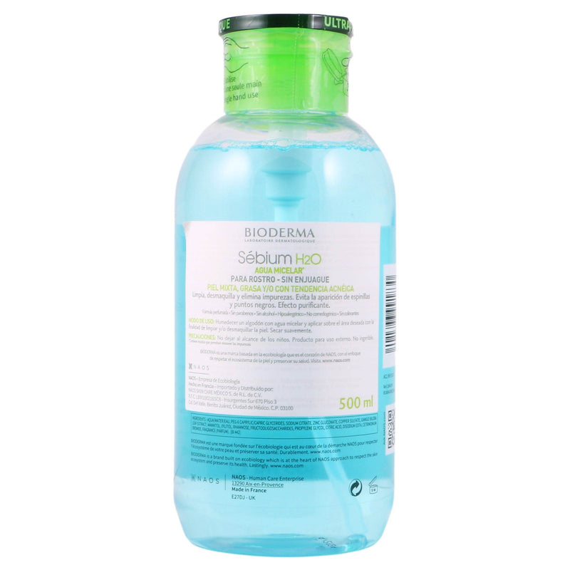 Bioderma Sebium H2O Agua Micelar Bomba 500Ml - WeCare Pharma
