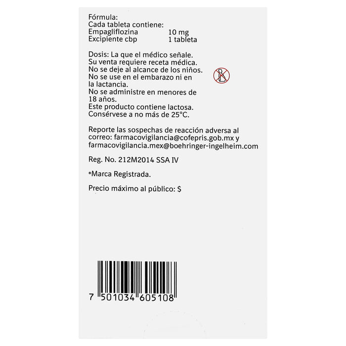 Jardianz 10Mg Con 10 Tabletas (Empagliflozina) - WeCare Pharma