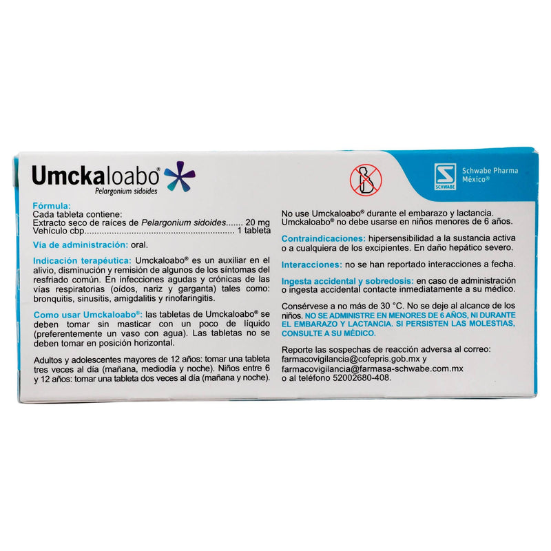 Umcka Loabo 20 Mg Con 20 Tabletas (Pelargonium Sidoides) - WeCare Pharma