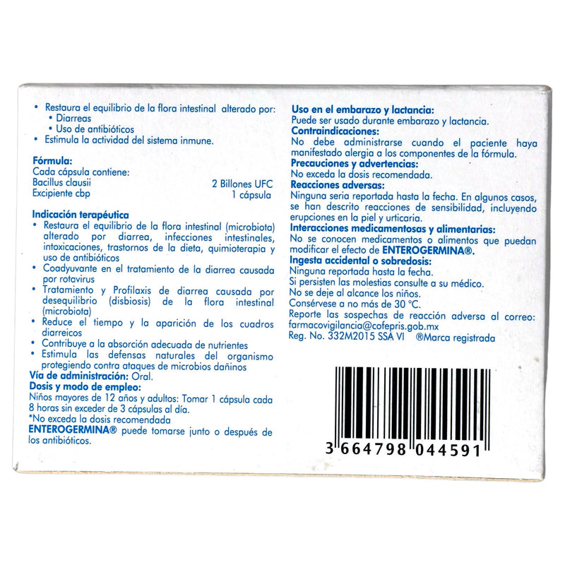 Enterogermina 2 Billones Ufc Con 12 Capsulas (Bacillus Clausii) - WeCare Pharma