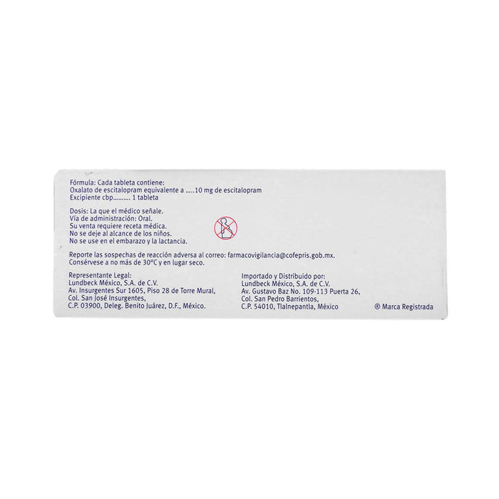 Lexapro 10Mg Con 14 Tabletas (Escitalopram) - WeCare Pharma
