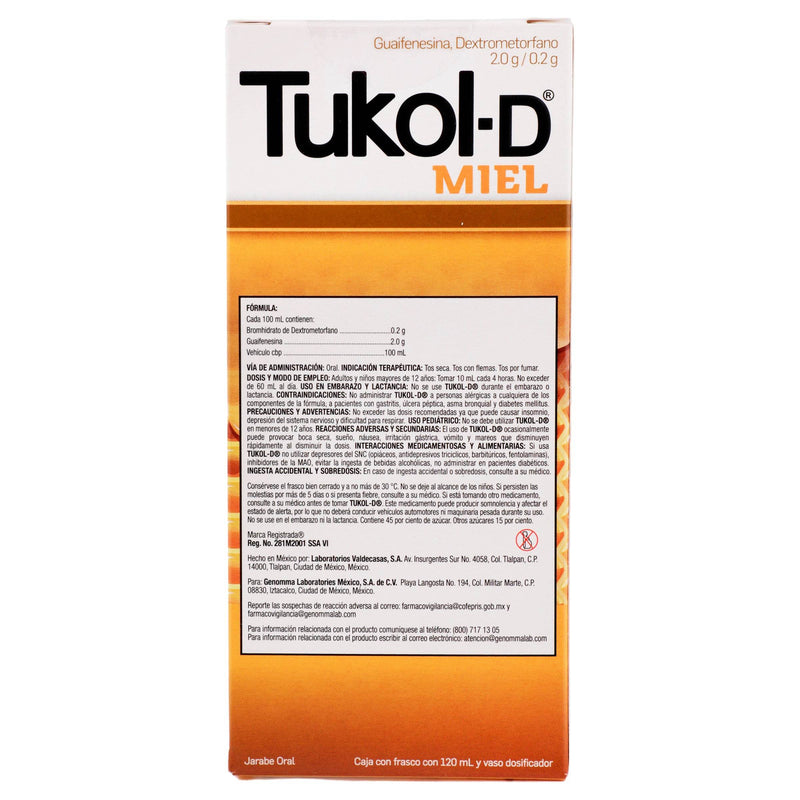 Tukol-D Miel Ad Jarabe 2G/0.2G 120Ml (Guaifenesina/Dextrometorfano) - WeCare Pharma