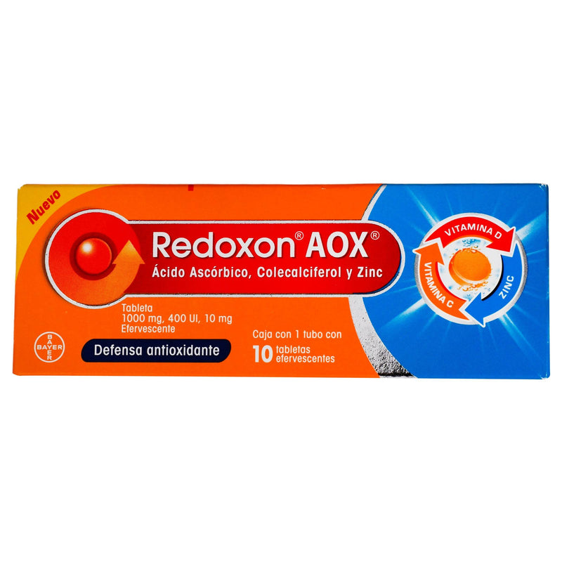 Redoxon Aox 100Mg/400Unid/10Mg Con 10 Tabletas (Acido Ascorbico/Colecalciferol/Zinc) - WeCare Pharma