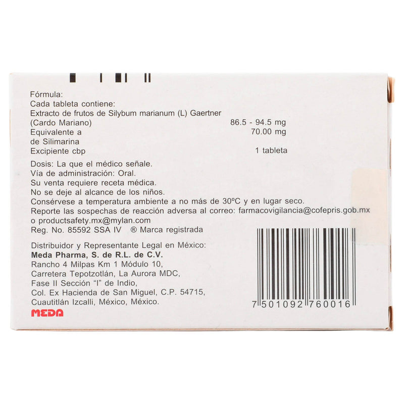 Legalon 70Mg Con 20 Tabletas (Silybum Marianum) - WeCare Pharma