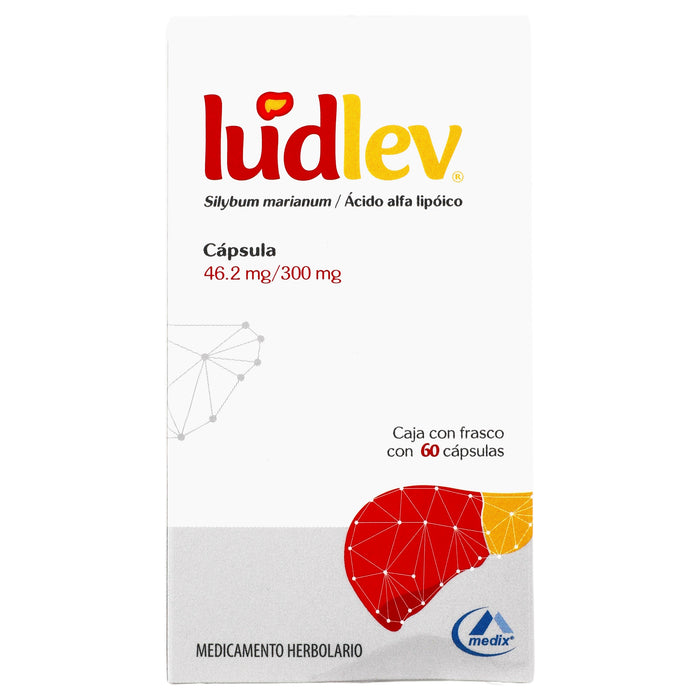 Ludlev 46.2Mg/300Mg Con 60 Capsulas (Silybum Marianum/Acido Alpa Lipoico) 6 - 7501293202100