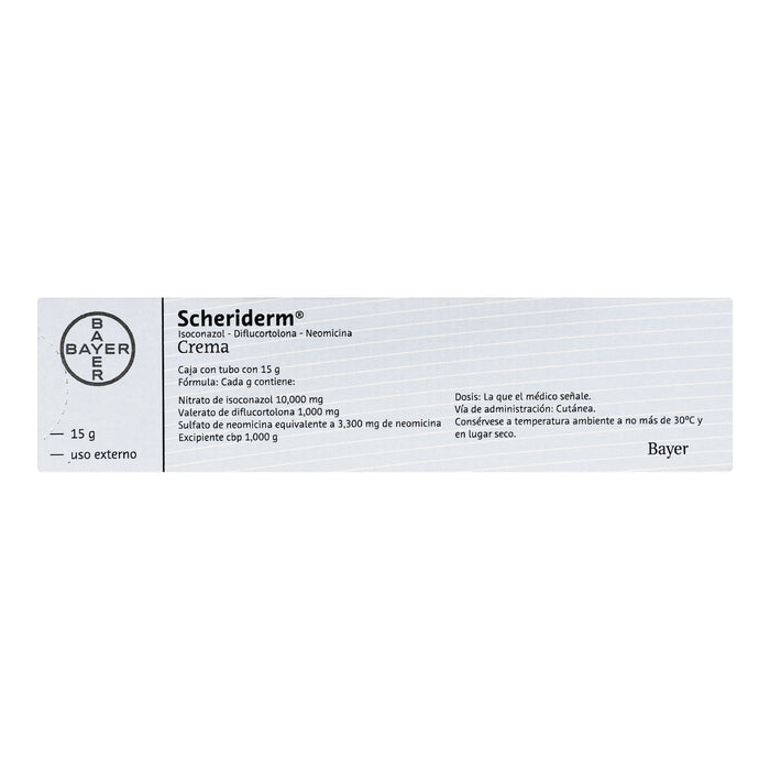 Scheriderm Crema 10Mg/1Mg/3.3Mg 15G (Isoconazol/Diflucortolona/Neomicina) 6 - 7795320050325