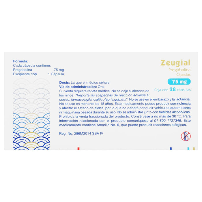 Zeugial 75Mg Con 2 Capsulas (Pregabalina) - WeCare Pharma