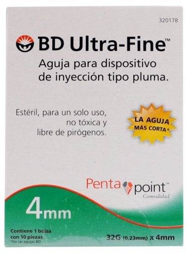 Aguja Para Pluma Bd 32Gx4Mm Con 10 - WeCare Pharma