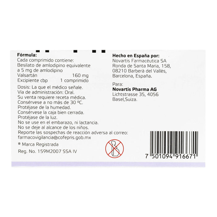 Exforge 5Mg/160Mg Con 28 Comprimidos (Amlodipino/Valsartan) - WeCare Pharma