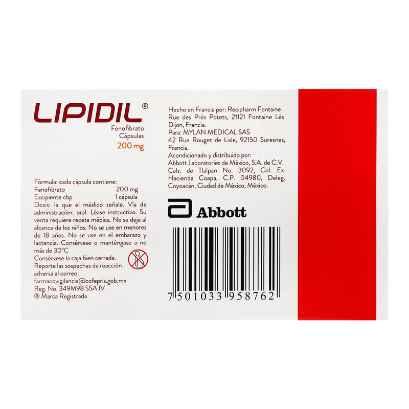Lipidil 200Mg Con 28 Capsulas (Fenofibrato) - WeCare Pharma