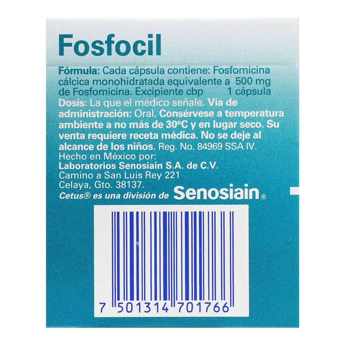 Fosfocil 500Mg Con 12 Capsulas (Fosfomicina) - WeCare Pharma