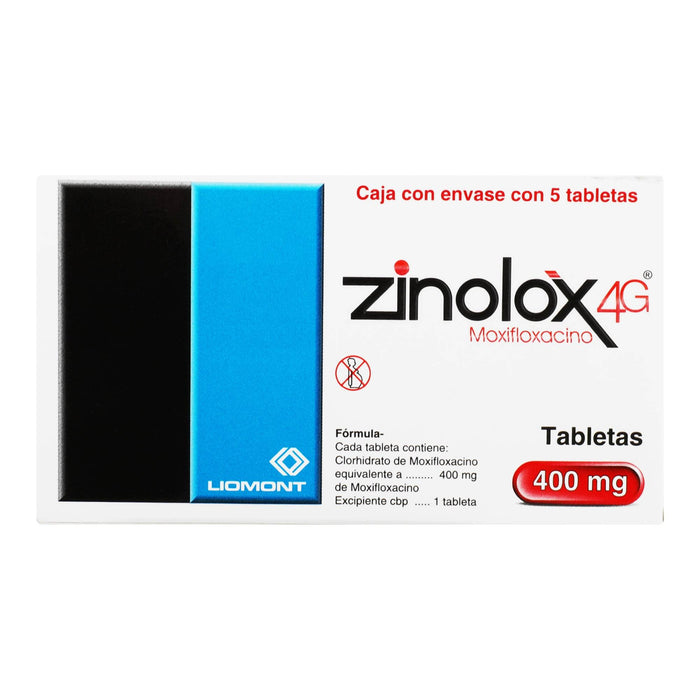 Zinolox 4G 400Mg Con 5 Tabletas (Moxifloxacino) - WeCare Pharma