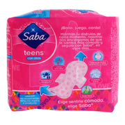 Toallas Saba Teens Ultradelgada Con Alas Con 10 - WeCare Pharma