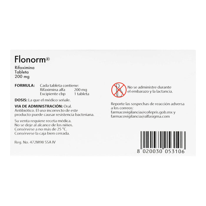 Flonorm 200Mg Con 28 Tabletas (Rifaximina) - WeCare Pharma