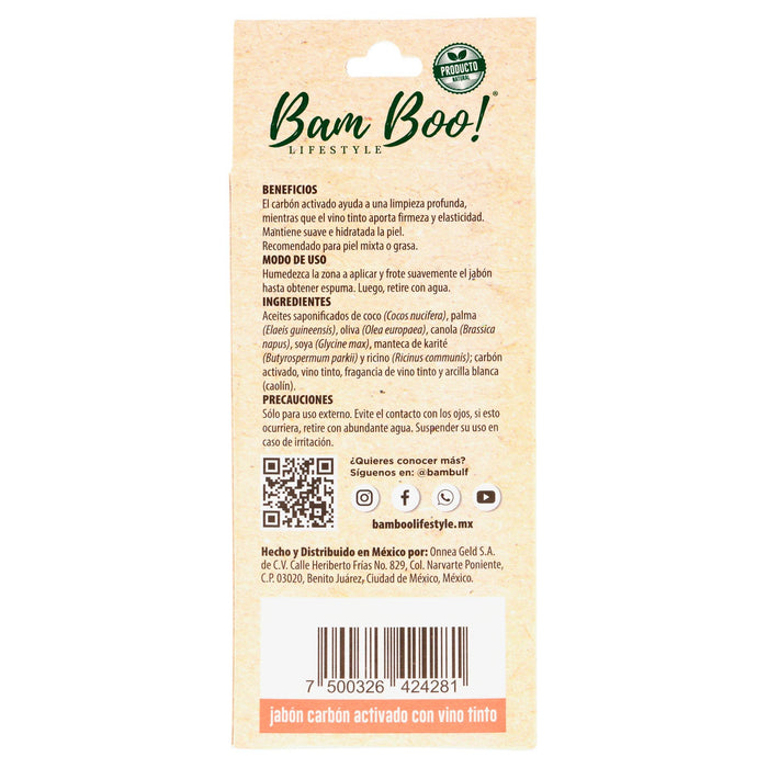 Jabon Bamboo Vino Tinto Y Carbon Activado - WeCare Pharma