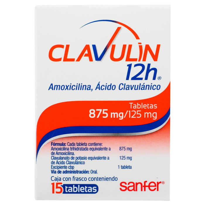 Clavulin 12H 875Mg/125Mg Con 15 Tabletas (Amoxicilina/Ac Clavulanico) - WeCare Pharma