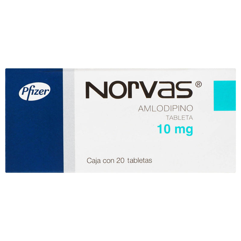 Norvas 10Mg Con 20 Tabletas (Amlodipino) - WeCare Pharma