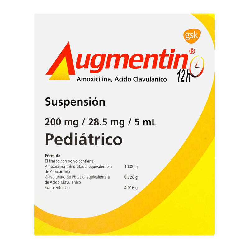 Augmentin 12H Ped Suspensión 200Mg/28.5Mg/5Ml 40Ml (Amoxicilina/Clavulanato) - WeCare Pharma
